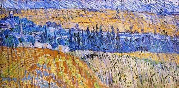 Landscape At Auvers In The Rain Oil Painting by Vincent Van Gogh