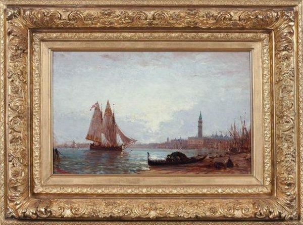 Le Quai Des Esclavons, Venise Oil Painting by Felix Ziem