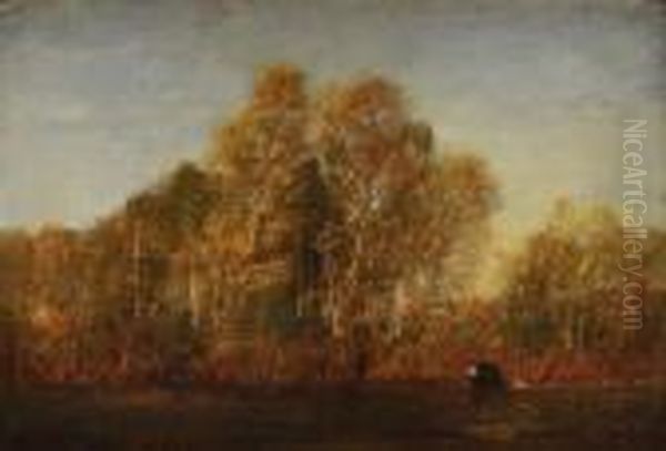 Lisiere De Foret A Barbizon Oil Painting by Felix Ziem