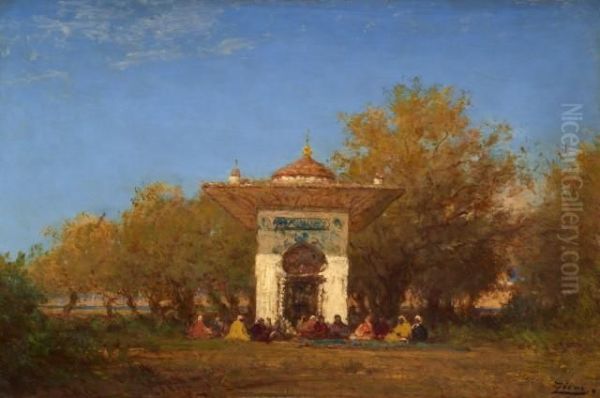 Fontaine De La Sultane Mihrisah, Eaux Douces D'asie Oil Painting by Felix Ziem