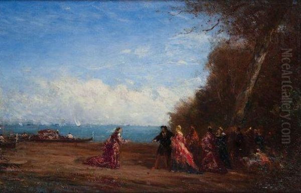 La Promenade Du Doge Oil Painting by Felix Ziem