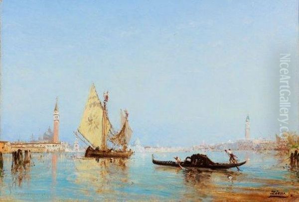 Venise, La Grande Lagune Oil Painting by Felix Ziem