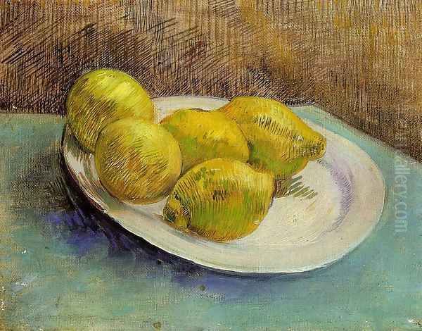 Still Life With Lemons On A Plate Oil Painting by Vincent Van Gogh