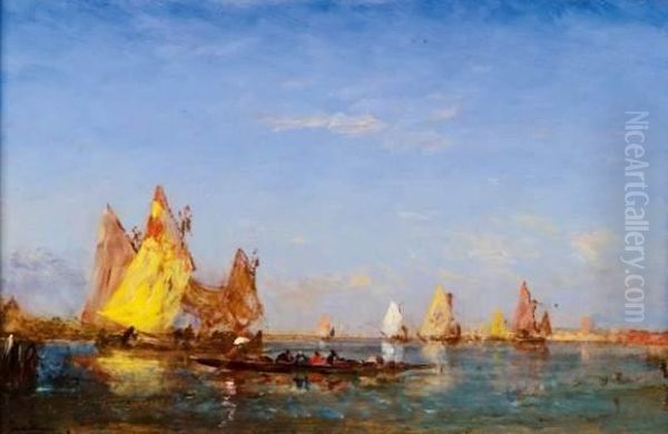 Voile Jaune A Venise Oil Painting by Felix Ziem