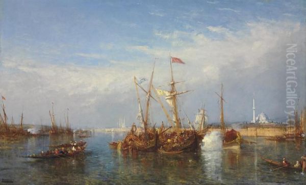 The Golden Horn, Constantinople Oil Painting by Felix Ziem