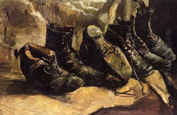 Three Pairs Of Shoes Oil Painting by Vincent Van Gogh