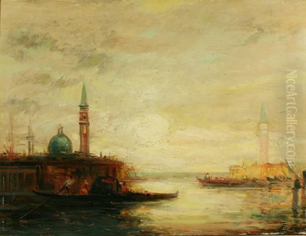 Venetian Twilight Oil Oil Painting by Felix Ziem