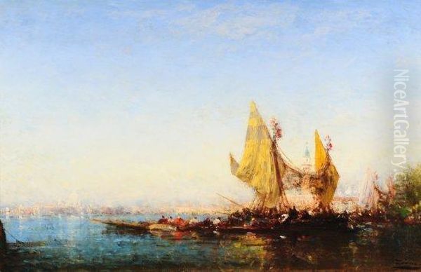 Venise, Bragosi Et Sandoli, Bassin Oil Painting by Felix Ziem