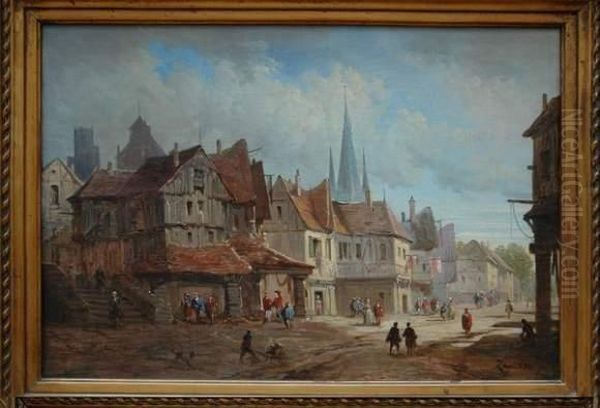 Vue De Ville Francais Oil Painting by Felix Ziem