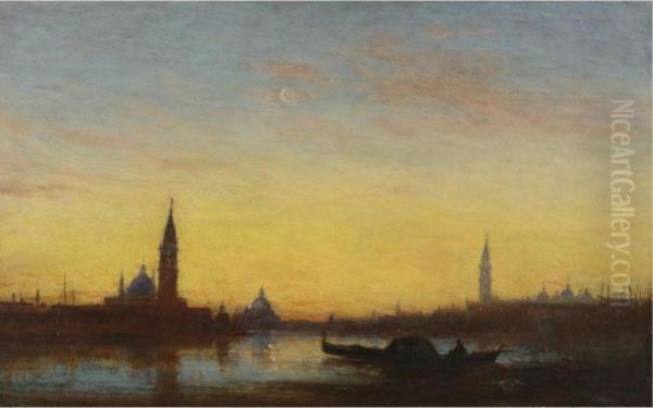 San Giorgio At Sunset Oil Painting by Felix Ziem