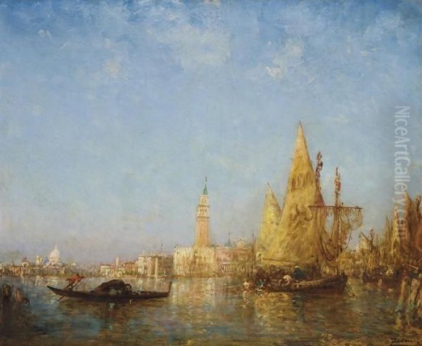 L'entree Du Grand Canal Oil Painting by Felix Ziem