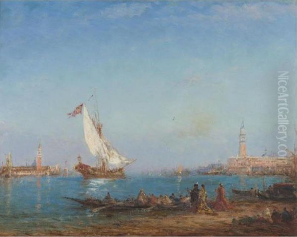 The Bucentaure Near San Giorgio Maggiore, Venice Oil Painting by Felix Ziem