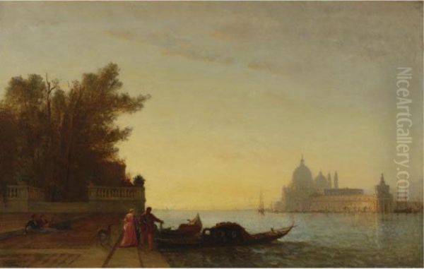 Venetian Scene Oil Painting by Felix Ziem