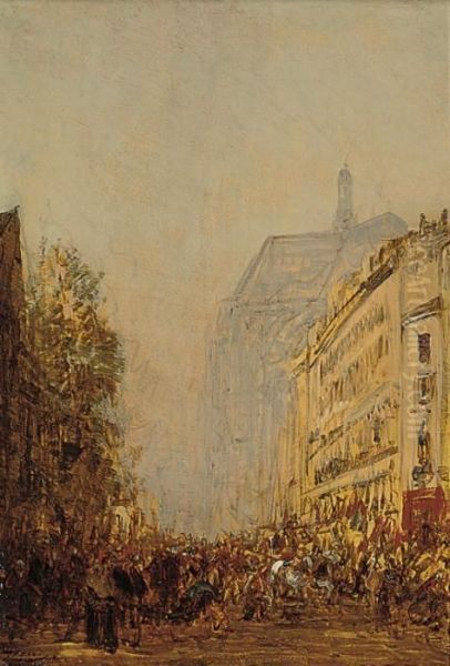 Bastille Day, Paris Oil Painting by Felix Ziem