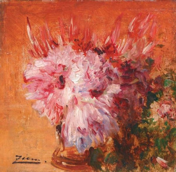 Bouquet De Chrysanthemes Oil Painting by Felix Ziem