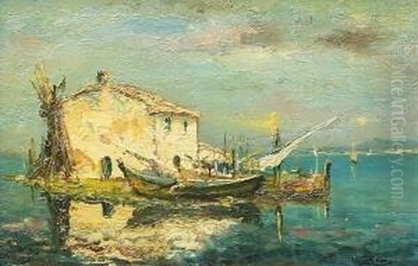 Fischerboote Bei Venedig Oil Painting by Felix Ziem