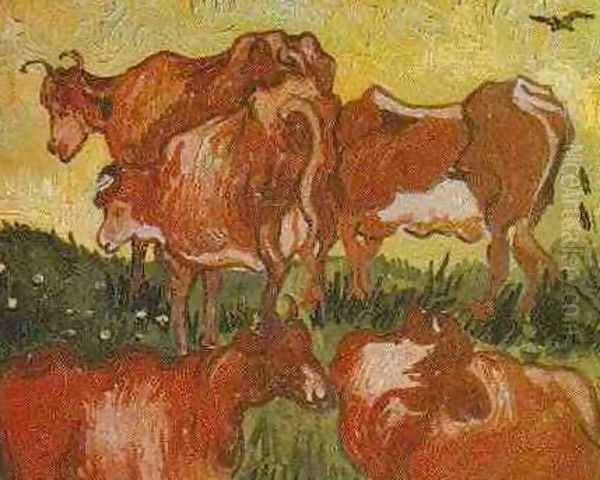 Cows (after Jordaens) Oil Painting by Vincent Van Gogh