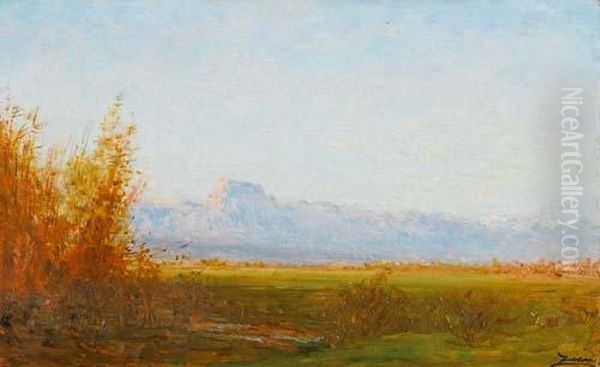 Le Baou De Saint-jeannet (midi De La France). Oil Painting by Felix Ziem