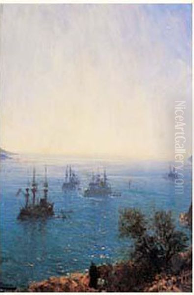 Villefranche Oil Painting by Felix Ziem