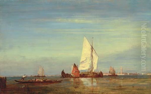 La Peche Au Large De Burano Oil Painting by Felix Ziem