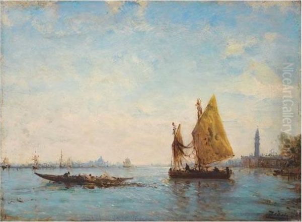 Bragoso Et Sandolo, Lagune A Venise Oil Painting by Felix Ziem