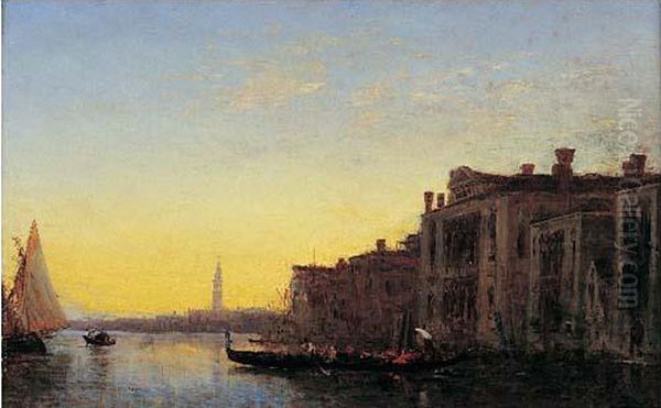 Venise, Gondole Sur Le Grand Canal by Felix Ziem