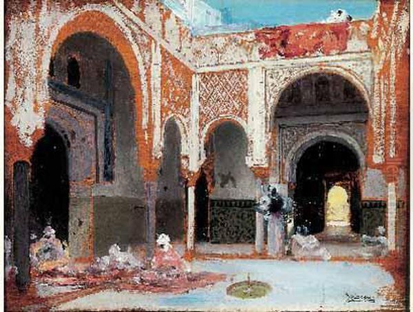 Le Patio Mauresque Oil Painting by Felix Ziem