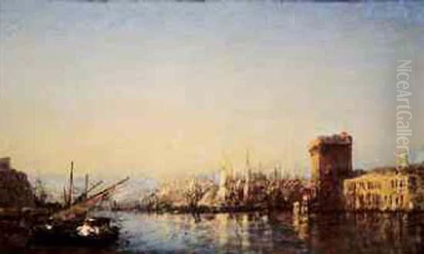 Le Vieux Port De Marseille Oil Painting by Felix Ziem