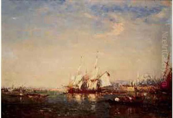 Le Bosphore A Constantinople Oil Painting by Felix Ziem