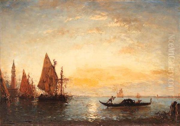 Sunrise Over Venice Oil Painting by Felix Ziem