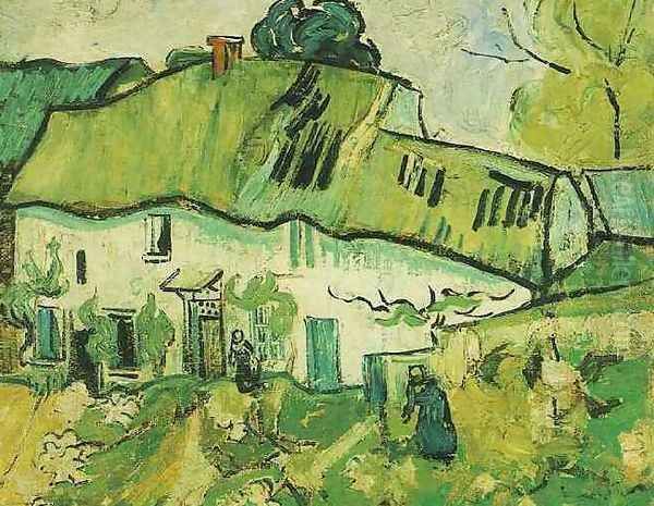 Farmhouse With Two Figures Oil Painting by Vincent Van Gogh