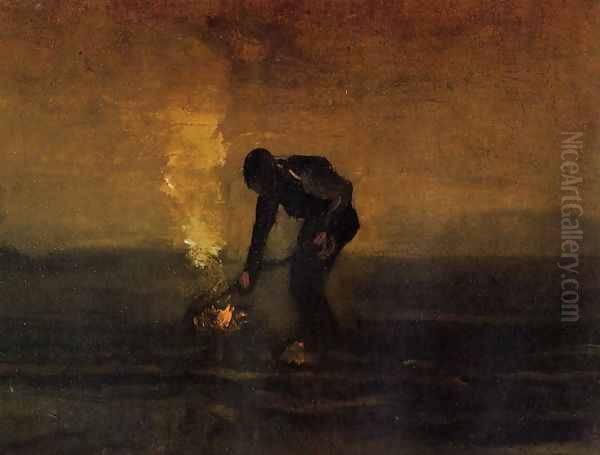 Peasant Burning Weeds Oil Painting by Vincent Van Gogh