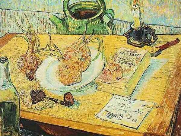 Drawing Board Pipe Onions And Sealing Wax Oil Painting by Vincent Van Gogh