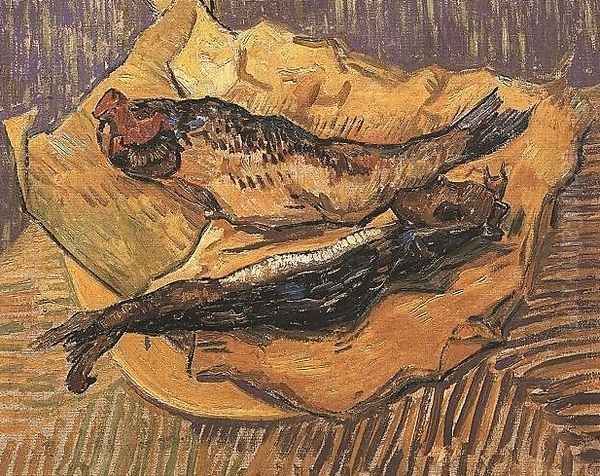 Bloaters On A Piece Of Yellow Paper Oil Painting by Vincent Van Gogh