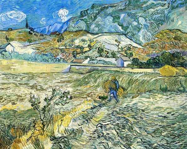 Enclosed Field with Peasant Oil Painting by Vincent Van Gogh