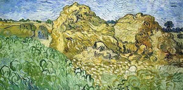 Field with Stacks of Wheat Oil Painting by Vincent Van Gogh