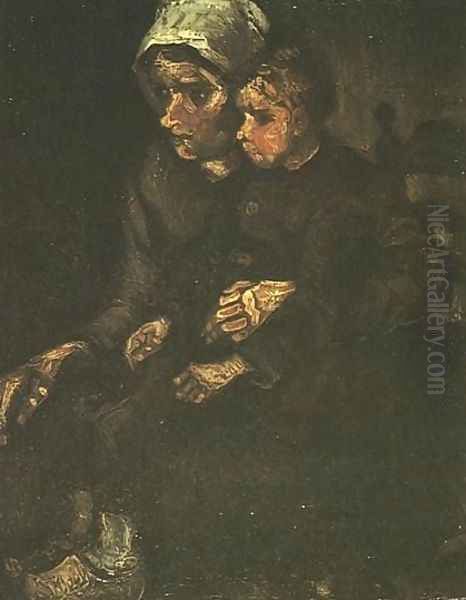 Peasant Woman With Child On Her Lap Oil Painting by Vincent Van Gogh