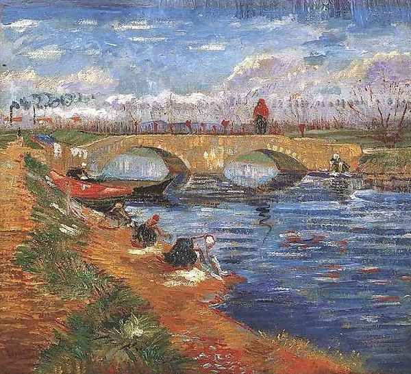 The Gleize Bridge Over The Vigueirat Canal Oil Painting by Vincent Van Gogh