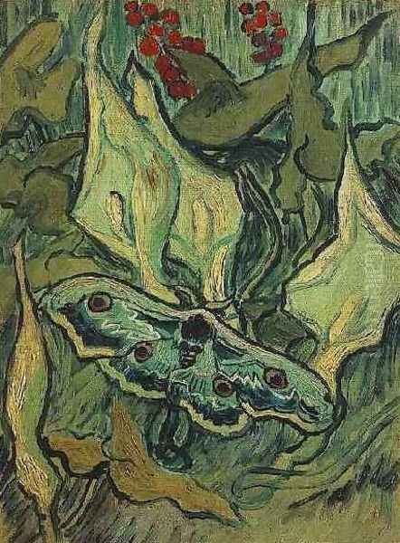 Great Peacock Moth Oil Painting by Vincent Van Gogh