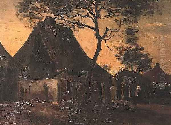 Cottage With Trees III Oil Painting by Vincent Van Gogh