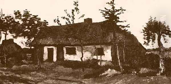 Cottage Oil Painting by Vincent Van Gogh