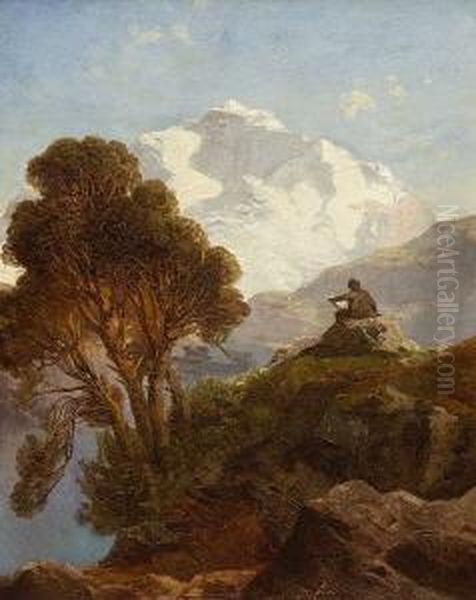 In Den Tauern: Oil Painting by August Albert Zimmermann