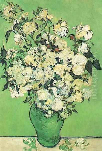 Pink Roses In A Vase Oil Painting by Vincent Van Gogh