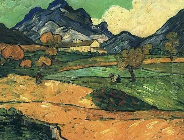 Le Mont Gaussier With The Mas De Saint Paul Oil Painting by Vincent Van Gogh