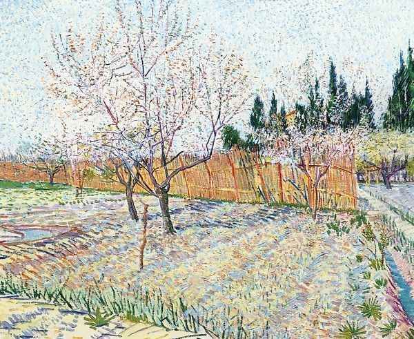 Orchard With Peach Trees In Blossom II Oil Painting by Vincent Van Gogh