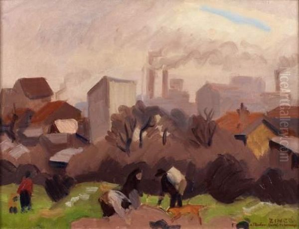 Montrouge, Les Chiffoniers Oil Painting by Jules Emile Zingg