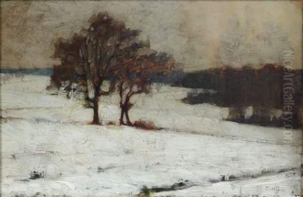 Neige En Franche Comte Oil Painting by Jules Emile Zingg