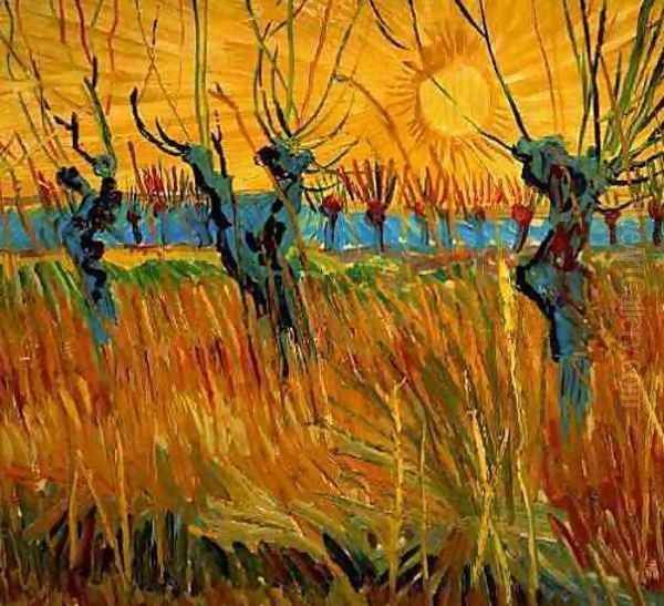 Willows At Sunset Oil Painting by Vincent Van Gogh