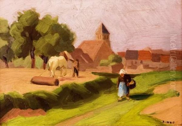 Paysage Anime Oil Painting by Jules Emile Zingg