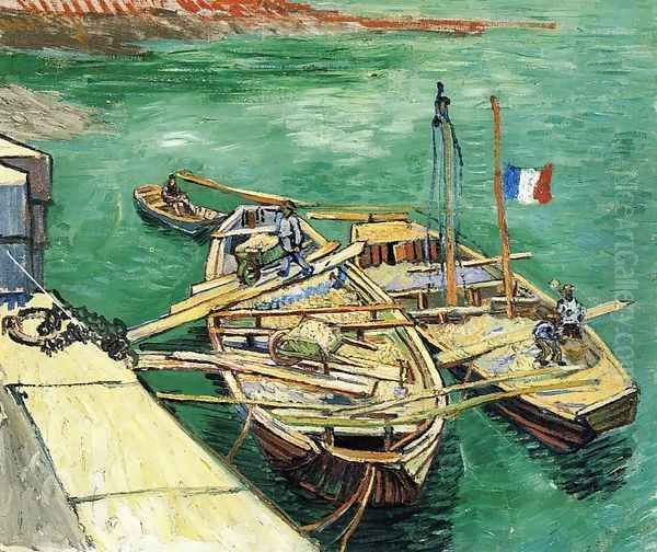 Sand Barges Oil Painting by Vincent Van Gogh